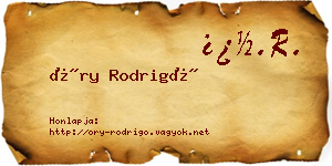 Őry Rodrigó névjegykártya
